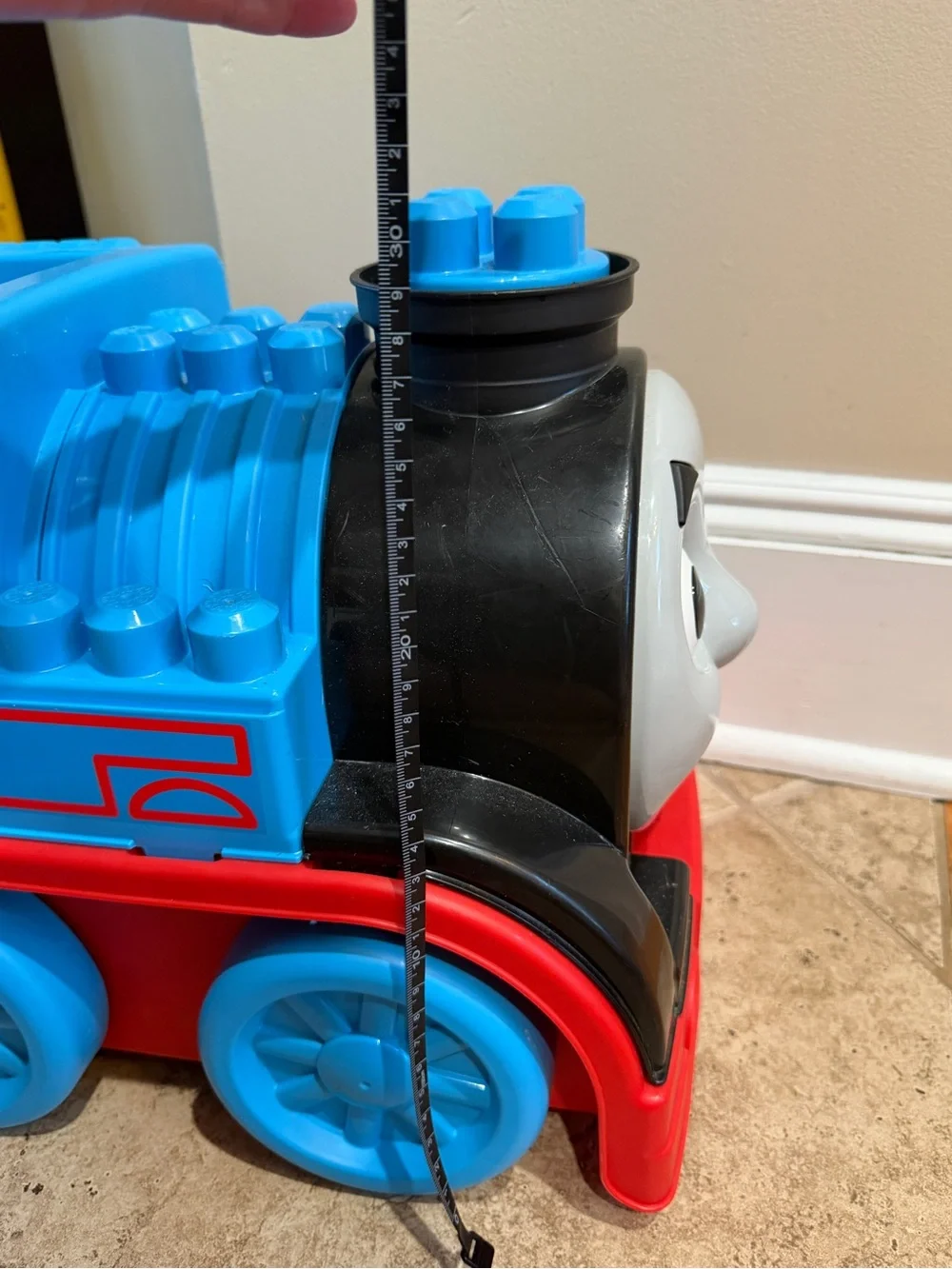 Thomas the Train XL Mega Bloks Blue Ride-On Toy Train Engine Blocks Included